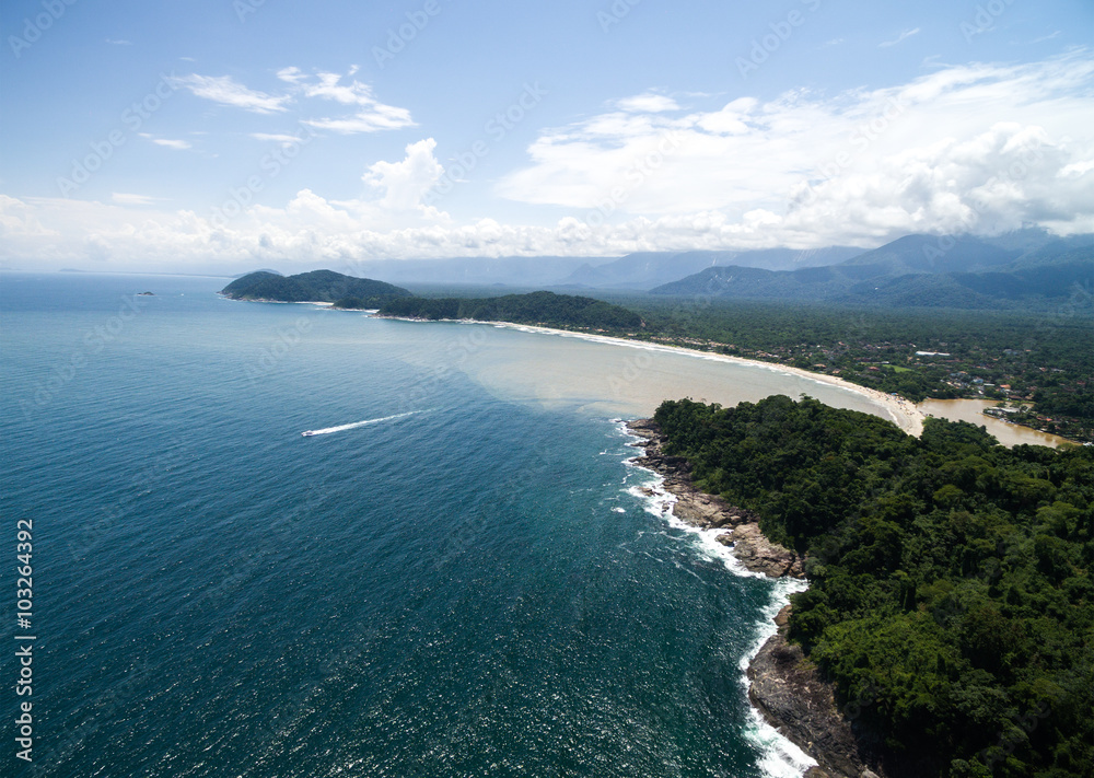 Aerial View of Sao Sebastiao Coast, Brazil