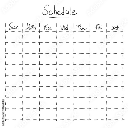 Vector Sketch Hand Drawn Schedule