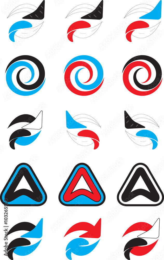 Logo set abstract unusual icon