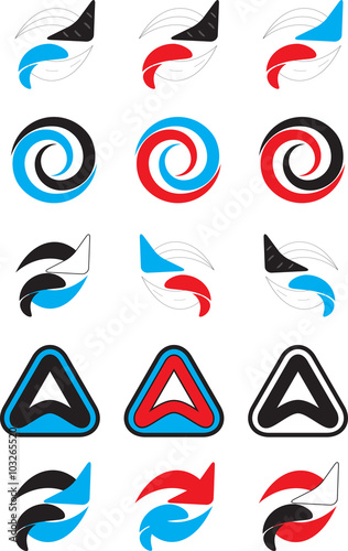 Logo set abstract unusual icon