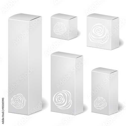 set of cardboard package isolated box. mock up, template. stock