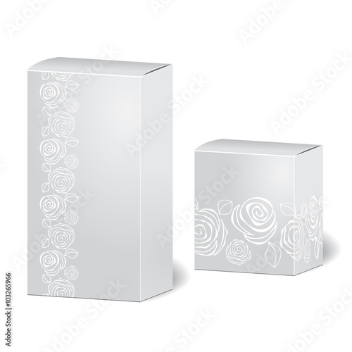 set of cardboard package isolated box. mock up, template. stock