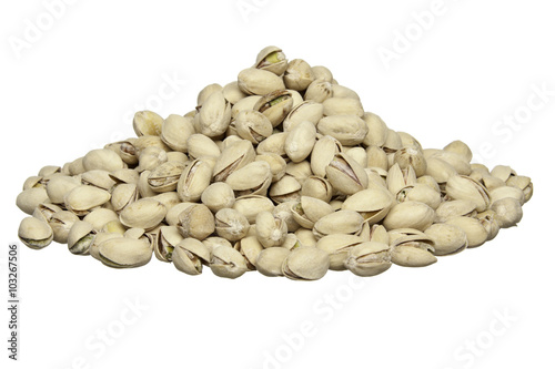 Pistachios Nuts on White