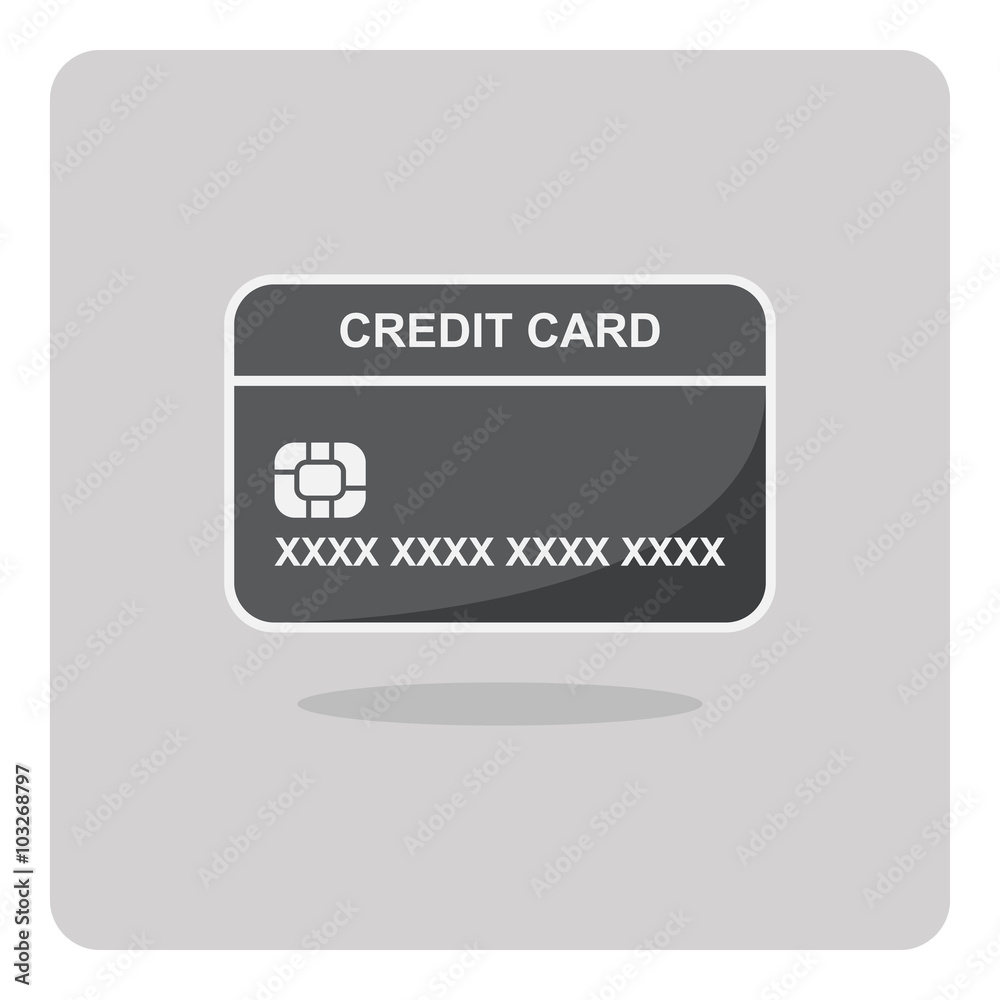 Vector of flat icon, Credit card on isolated background Vector of flat icon, Credit card on isolated background