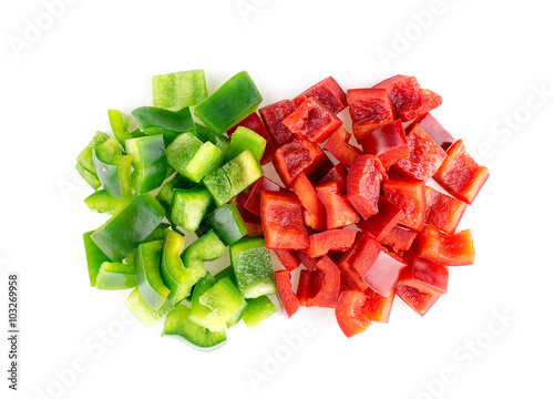 Crispy delicious green and red bell peppers