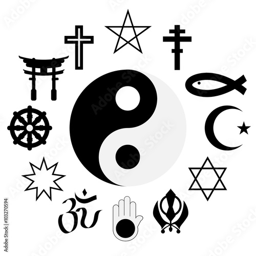 vector set of religions signs