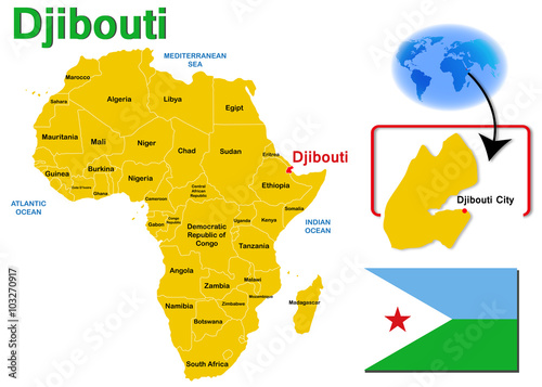 Djibouti, Map and Flag