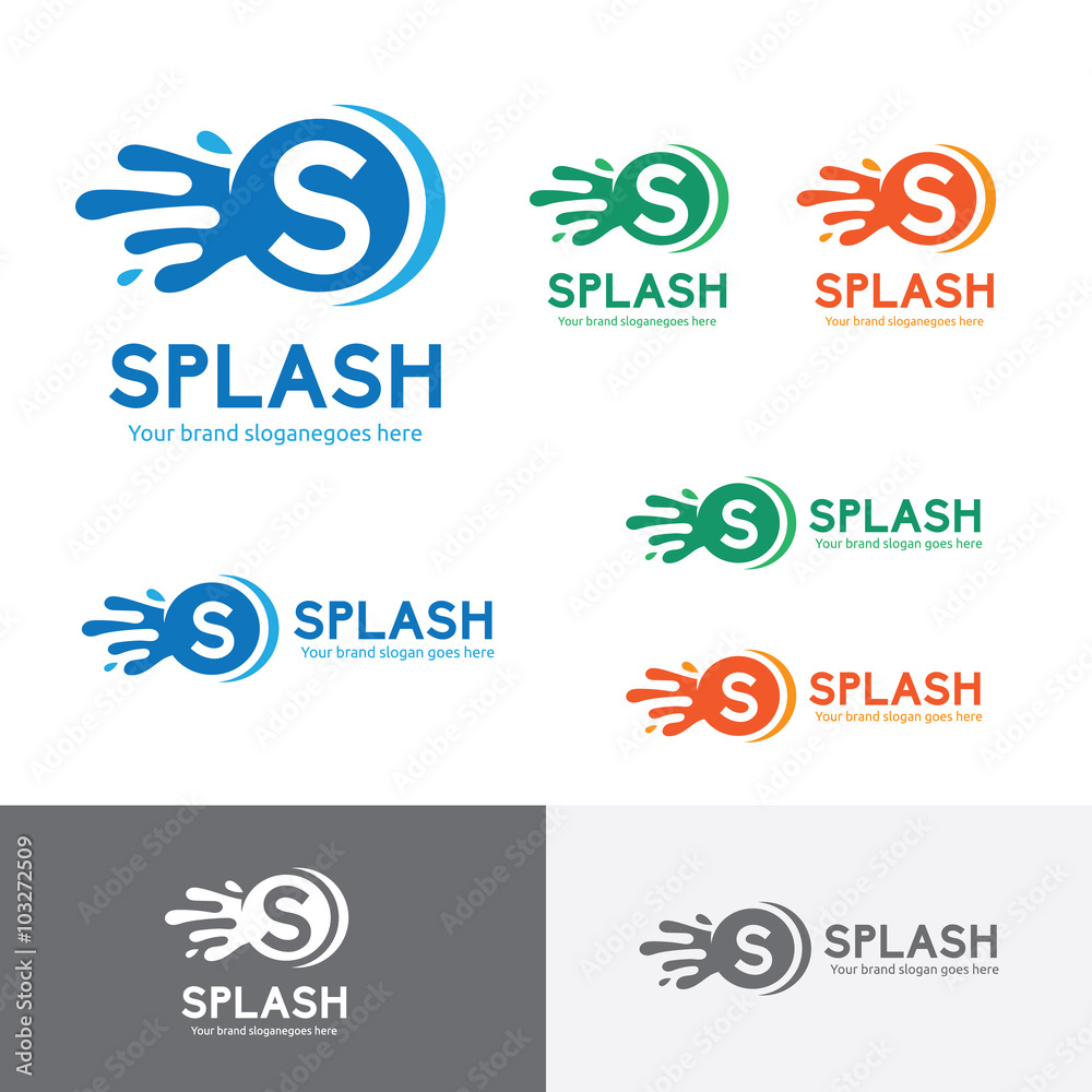 Water Splash letter S Logo