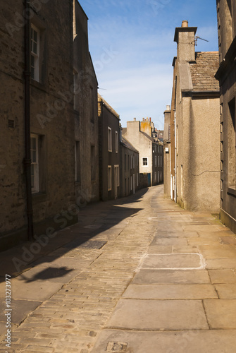 Stromness main street on a sunny Monday afternoon in summer