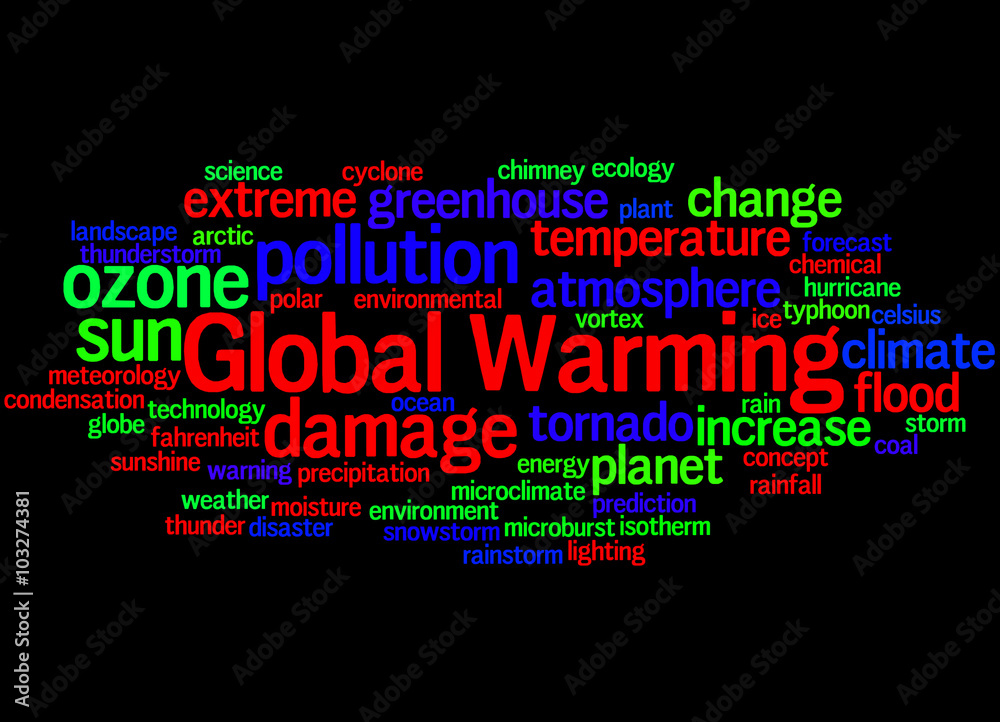 Global Warming, word cloud concept 4 Global Warming, word cloud concept 4