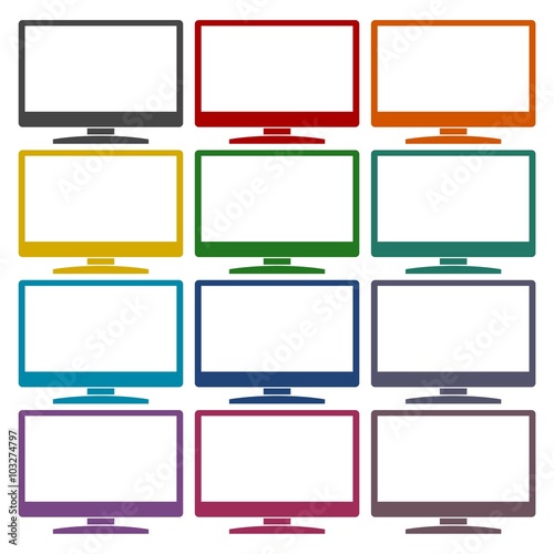 Monitor icon, Vector Eps 10 icons set