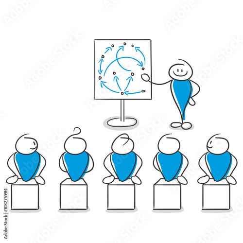 Stick Figure Series Blue