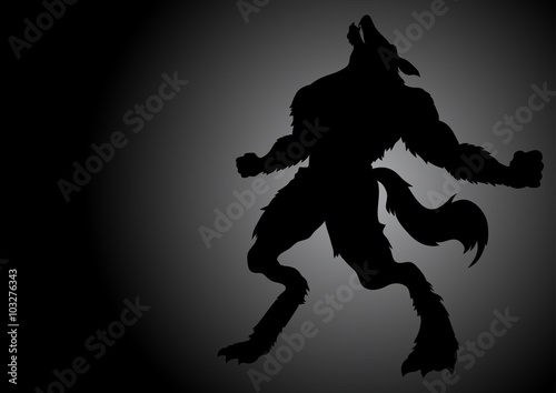 Howling Werewolf In The Dark