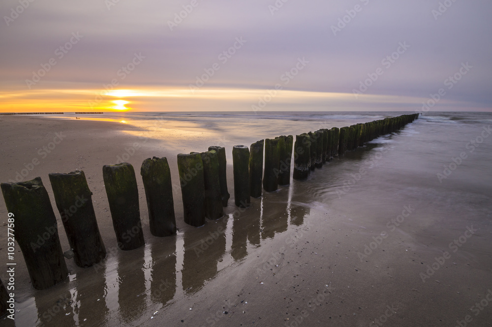 seascape-boat, sand, beach, sea and sunset