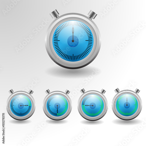 Timer vector icons set, eps10 illustration.