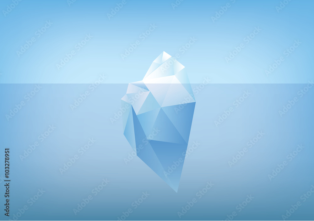 tip of the iceberg illustration -low poly /polygon graphic - obrazy, fototapety, plakaty 