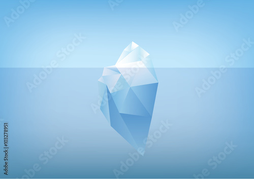 Canvastavla tip of the iceberg illustration -low poly /polygon graphic