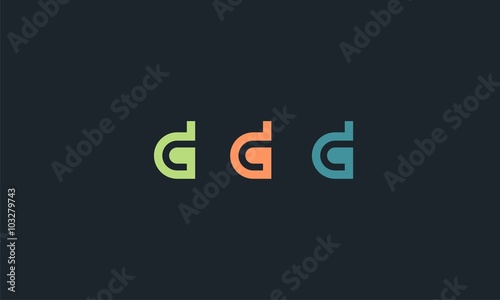 initial dg or g logo icon design template elements