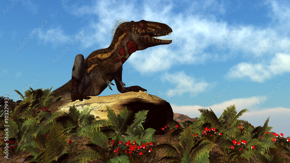 Obraz premium Nanotyrannus dinosaur resting - 3D render