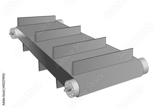 conveyor belt on white