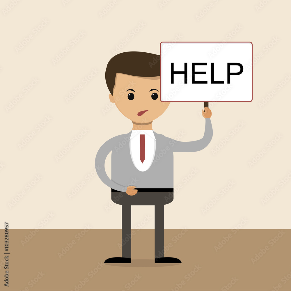 Business concept in flat design. Help me. Vector Business concept in flat design. Help me. Vector