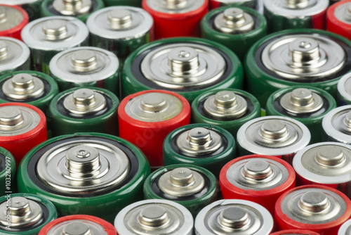 Collection of old batteries.