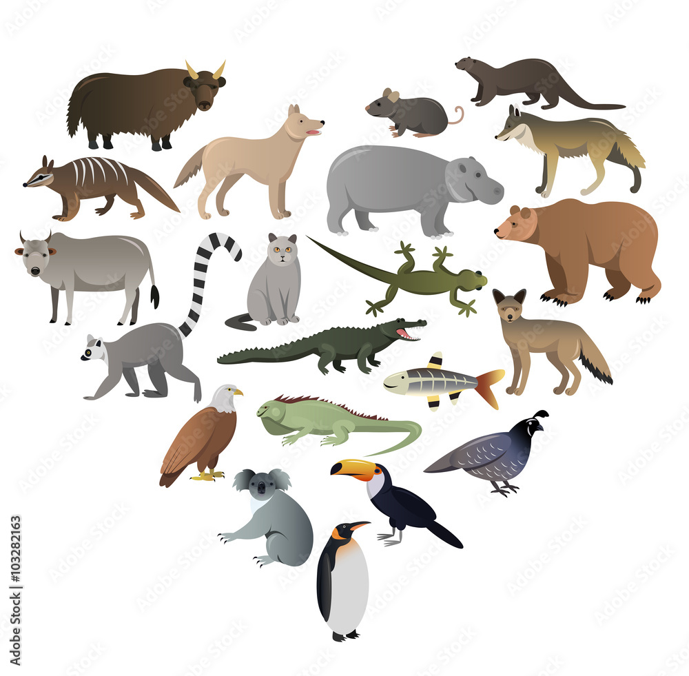 Vector image of wild animals