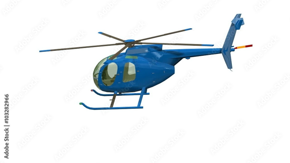 Helicopter First Aid civil blue Helicopter animation seamless looping