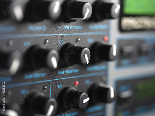 Modern Synthesizer Closeup