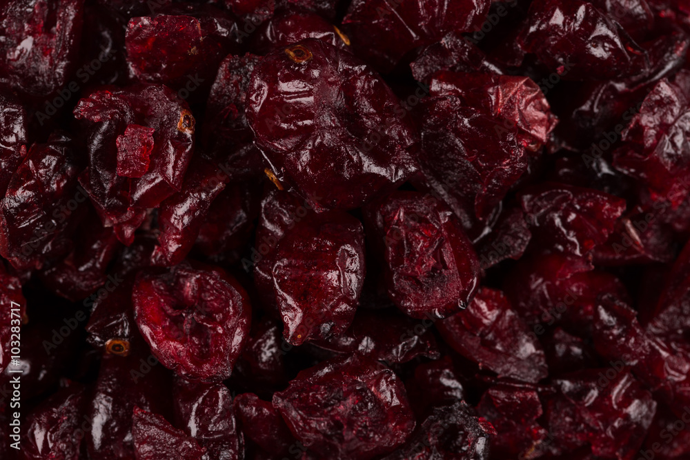 Dried cranberries on white Dried cranberries on white