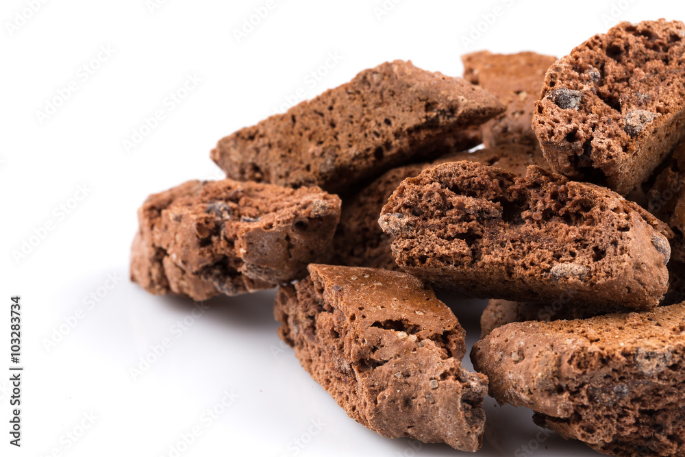 Cantucci with chocolate pieces Cantucci with chocolate pieces