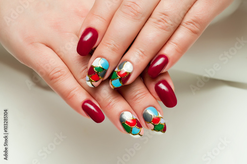 exclusive manicure in mosaic style