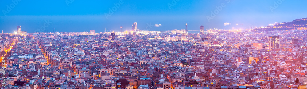 night panoramic view of city