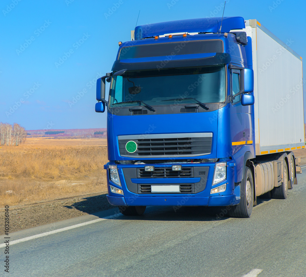 truck on country highway truck on country highway