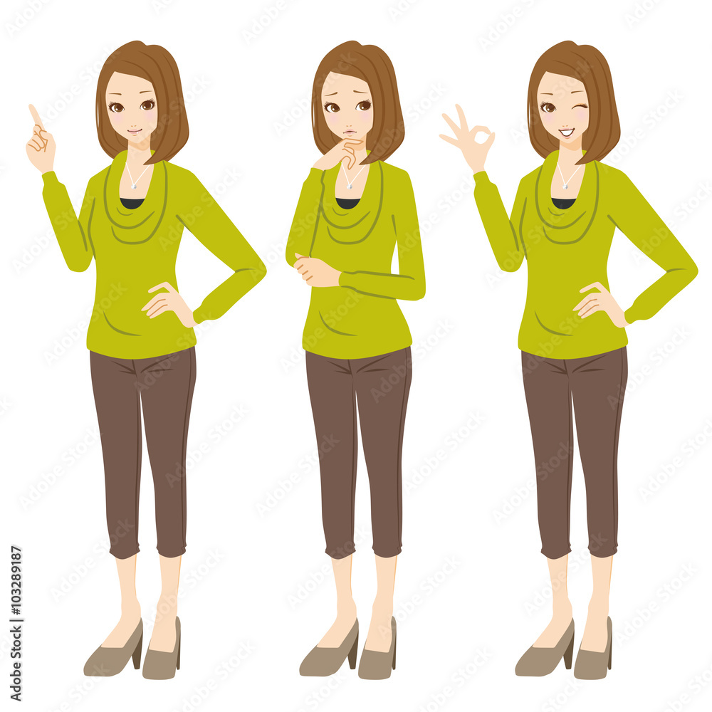 女性 表情 全身 女性 表情 全身