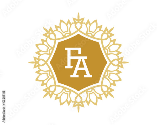 FA initial royal letter logo