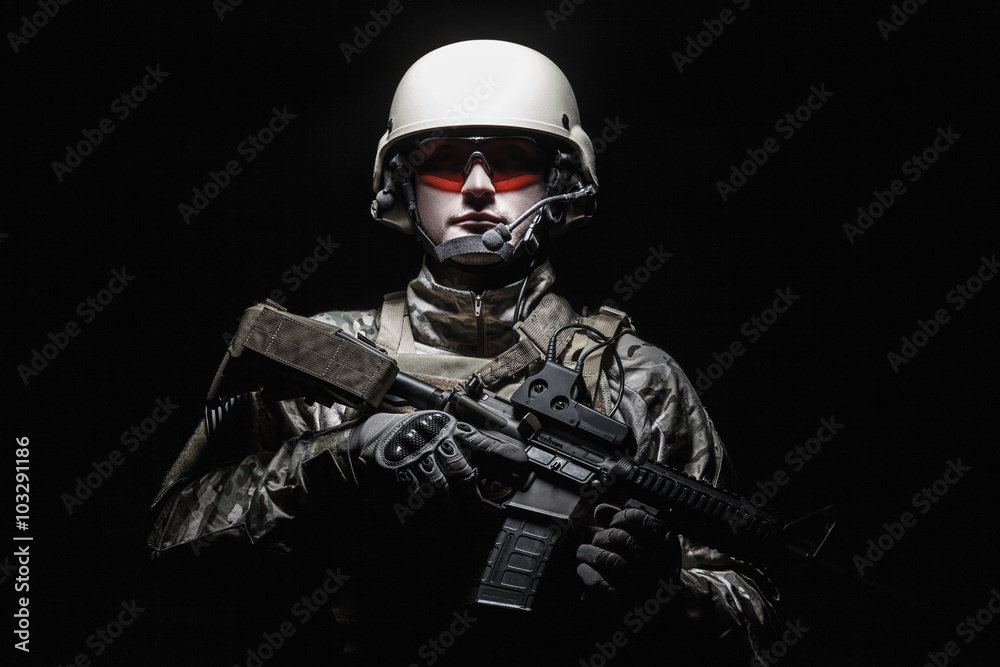 Naklejka premium US Army Special Forces Group soldier