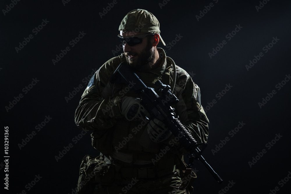 US Army soldier in the rain US Army soldier in the rain