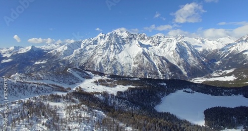 Wallpaper Mural Aerial 4k - Valmalenco (IT) - Comprensorio sciistico del Palù - Monte Disgrazia sul fondo Torontodigital.ca