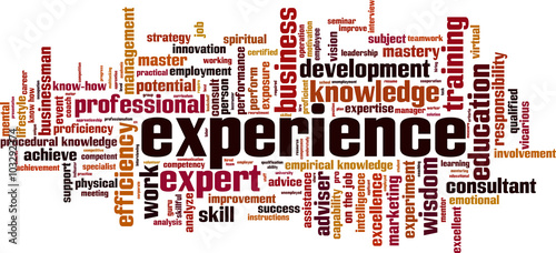 Experience word cloud concept. Vector illustration
