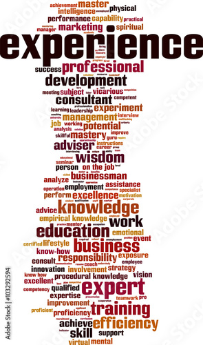 Experience word cloud concept. Vector illustration