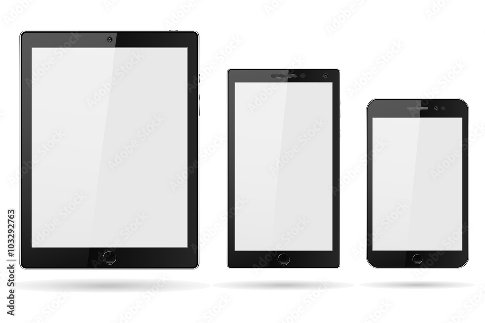 Vector tablet computer and mobile phone realistic Vector tablet computer and mobile phone realistic
