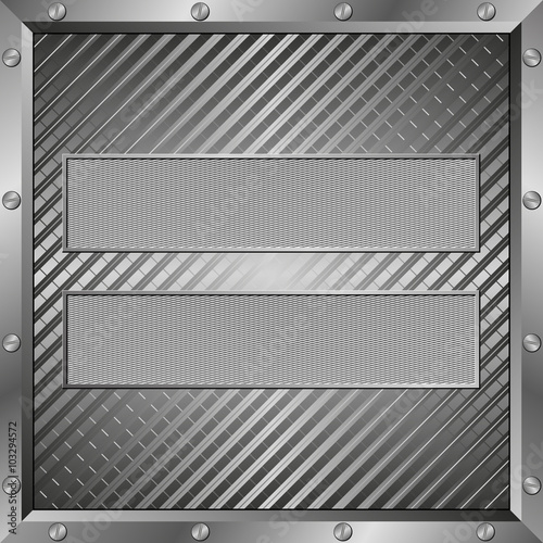 two metallic banners