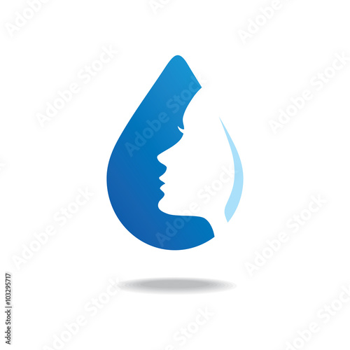 Vector drop face - abstract sign.