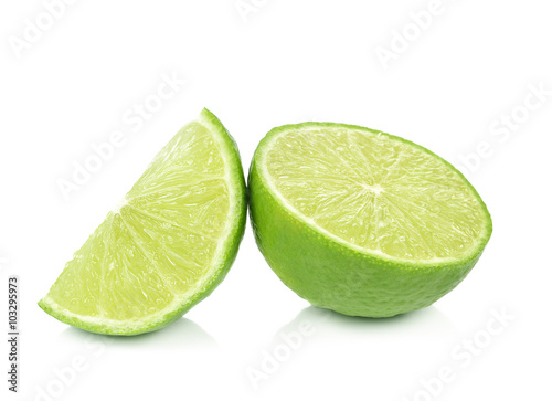 Lime slices isolated on white background