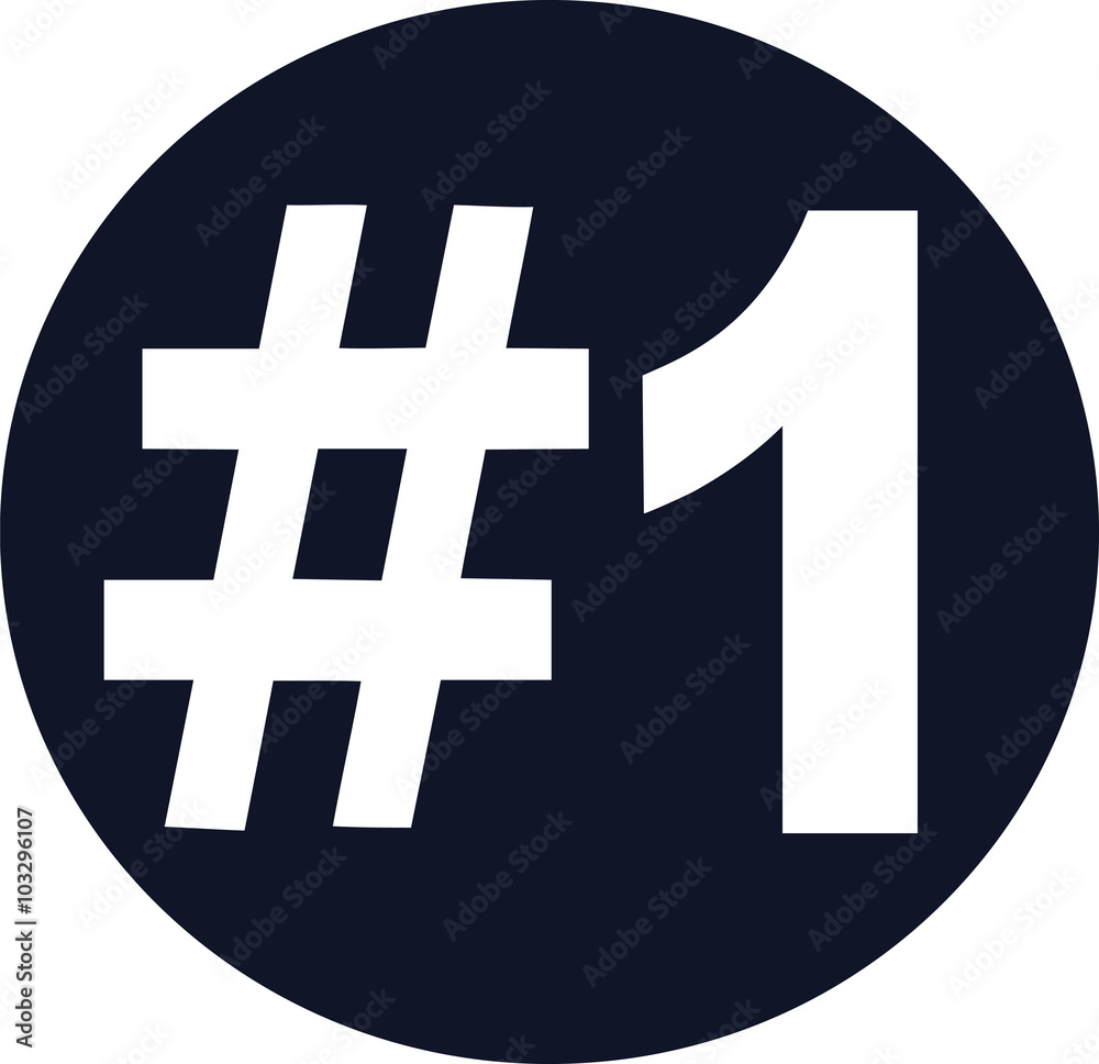 Fototapeta premium Number one in black circle - winner
