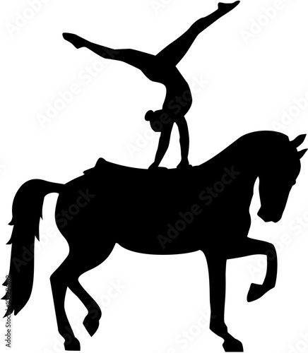 Horse Vaulting silhouette Voltigieren