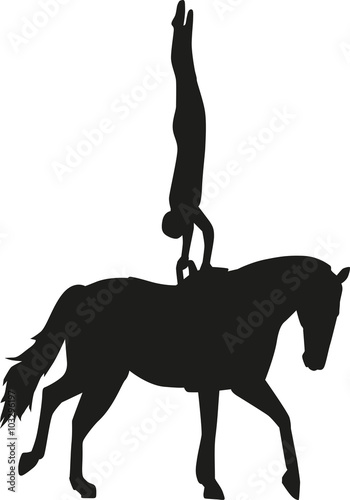 Horse Vaulting woman silhouette Voltigieren
