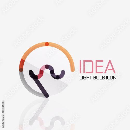 Logo, vector light bulb abstract linear geometric business icon. Idea concept © antishock