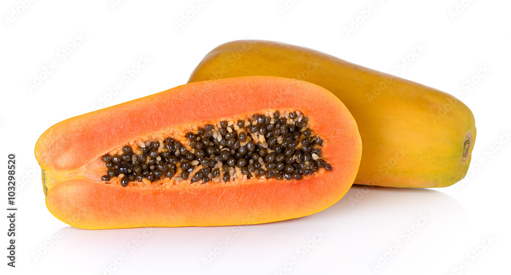 papaya on white background papaya on white background